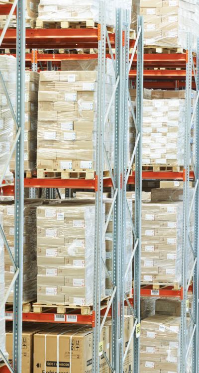 Fachgerechte Import-Zustellung mit Transportfahrzeug und verladener Ware 